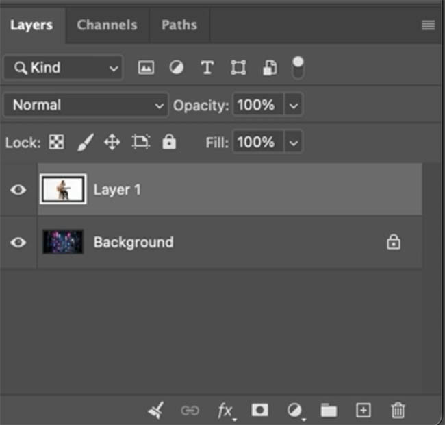 the 2 images on separate layers in the same photoshop document